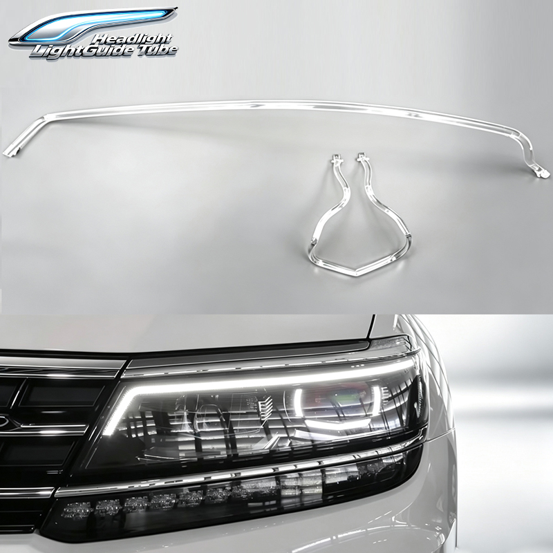 Running Headlamp - VWティグアン2017 2018 2019 2020 2021用ヘッドライトDRLチューブライトガイドチューブデイタイムランニングライトストリップカーヘッドランプライトガイド