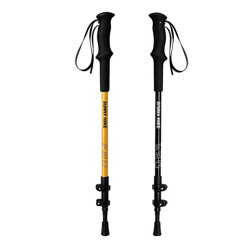 Trekking Pole Carbon - アルミ製トレッキングポール 超軽量 3段式 ハイキングスタッフ 外部ロック付き キャンプ・登山用