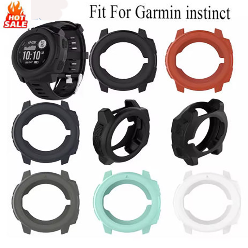 Running Watch - スマートスポーツウォッチ用の軽量保護ケース,シリコンスキン付きの保護カバー,Garminインスティンクト用,軽量
