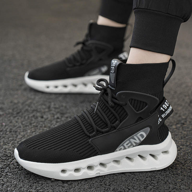 トレンドメンズハイカットソックスシューズ通気性メッシュ厚底ト - Sports Socks のレビューと価格