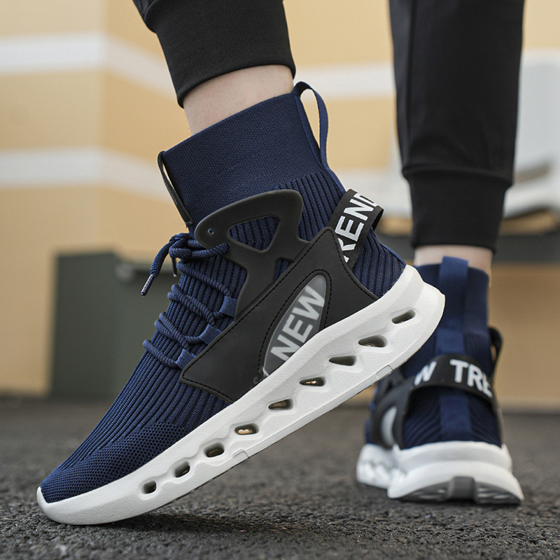 トレンドメンズハイカットソックスシューズ通気性メッシュ厚底ト - Sports Socks のレビューと価格
