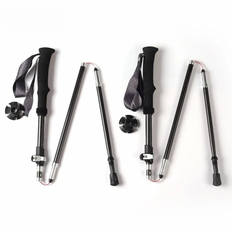 実用的なクラシック3Kカーボンファイバー製5段折りたたみ式ト - Trekking Pole Carbon のレビューと価格