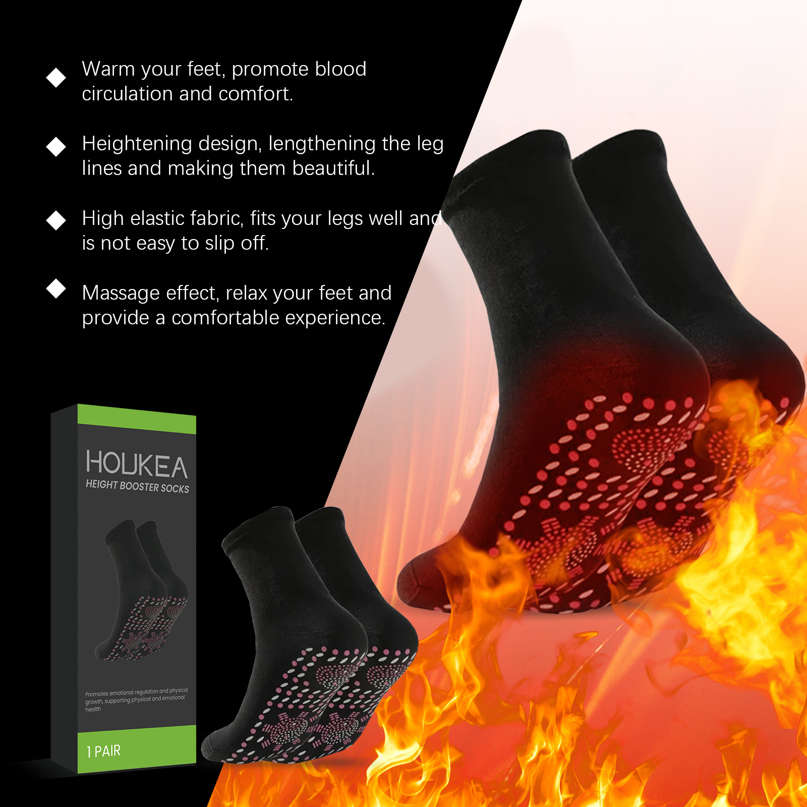 自己発熱機能付きフットソックス。肌触りの良い伸縮性素材で、通 - Sports Socks のレビューと価格