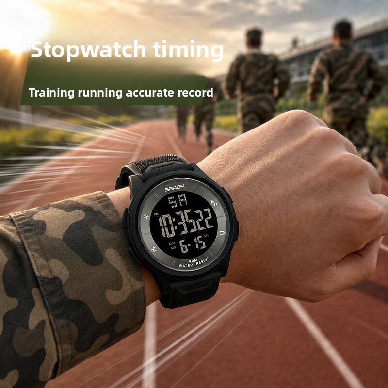 多機能タクティカルデジタルウォッチ、50M防水、発光スポーツ - Running Watch のレビューと価格