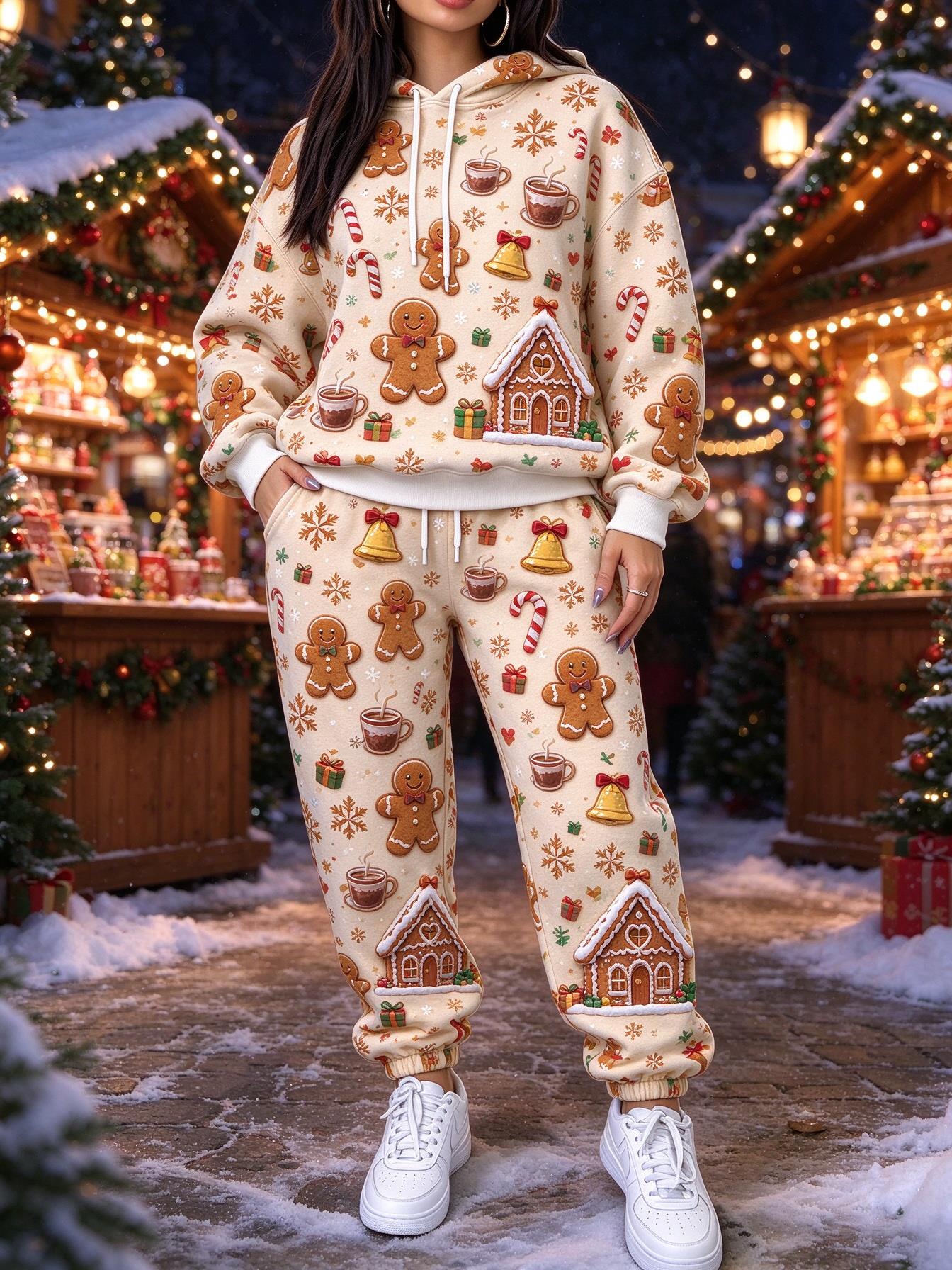 レディース クリスマス 2点セット トラックスーツ。トナカイ - Joggers Pants のレビューと価格