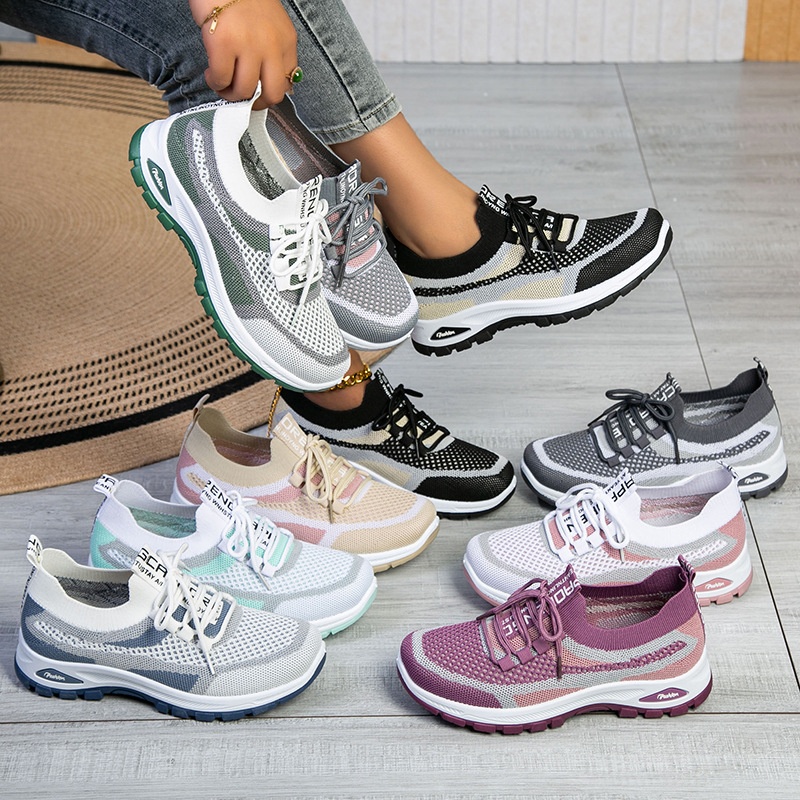 女性の靴ファッションカジュアルメッシュスニーカーアウトドアス - Running Shoes Women のレビューと価格