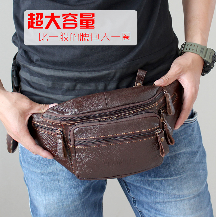 本物の牛革ウエストバッグ男性おかしいパックベルトバッグ電話ポ - Running Belt のレビューと価格