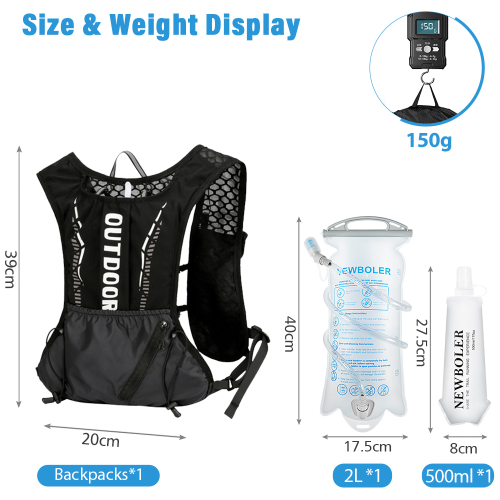 NEWBOLER アウトドアスポーツランニングバッグ 通気性 - Hydration Vest のレビューと価格