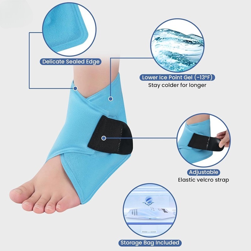 ソフトジェル足首アイスパック温冷療法ラップ再利用可能な柔軟な - Ankle Brace のレビューと価格