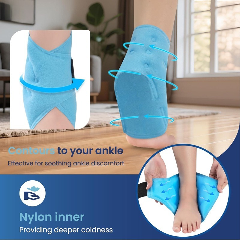 ソフトジェル足首アイスパック温冷療法ラップ再利用可能な柔軟な - Ankle Brace のレビューと価格