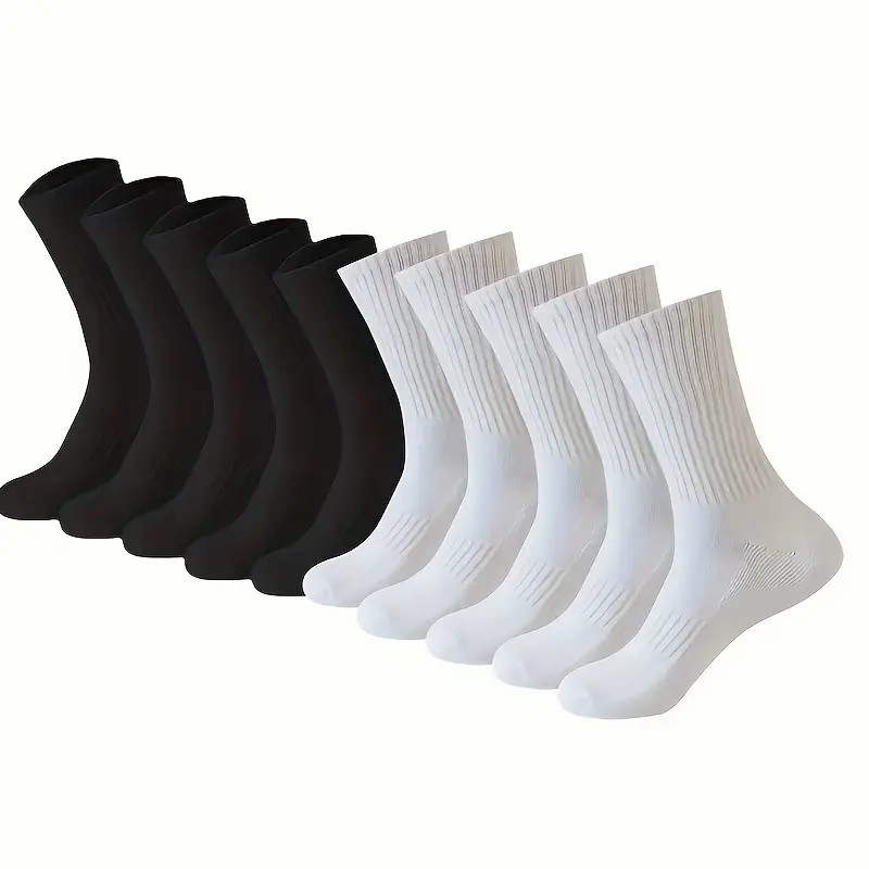 5/10/20 ペア男性ソリッドカラーラウンドネックソックス - Sports Socks のレビューと価格